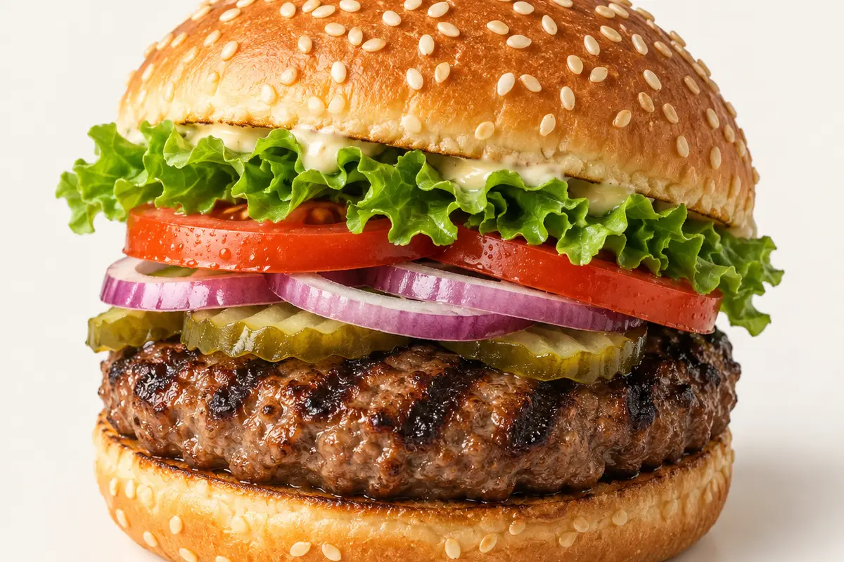 Burger mit Salat und Gemüse